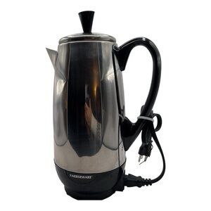Farberware FCP412 12-Cup Electric Coffee Percolator Stainless Steel Works Tested